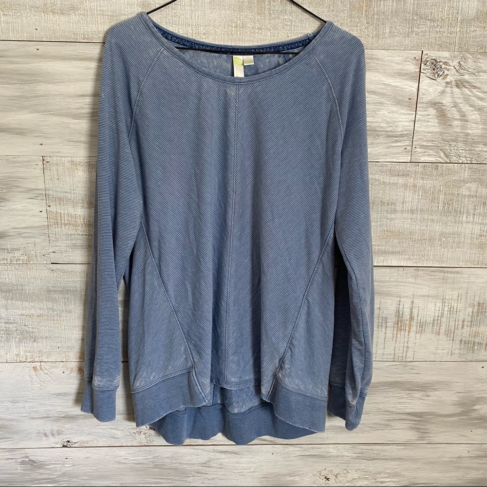 Green Tea Washed Blue Pullover
